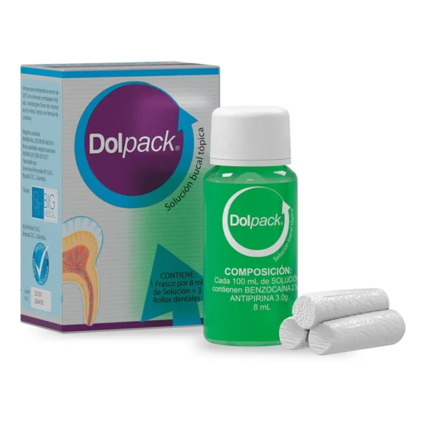DOLPACK SOLUCION BUCAL 8 ML/ 3 ROLLOS DENTALES